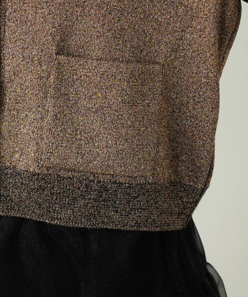 Leilian / レリアン カーディガン・ボレロ | ラメVネックショートカーディガン | 詳細11