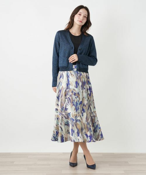 Leilian / レリアン カーディガン・ボレロ | ラメVネックショートカーディガン | 詳細13