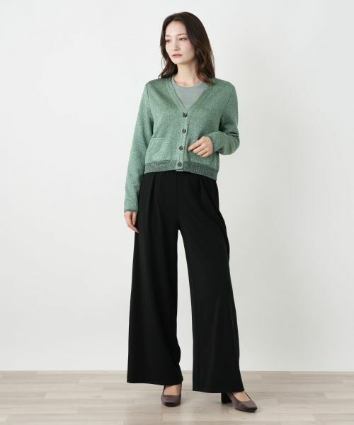 Leilian / レリアン カーディガン・ボレロ | ラメVネックショートカーディガン | 詳細16