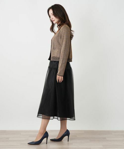 Leilian / レリアン カーディガン・ボレロ | ラメVネックショートカーディガン | 詳細2