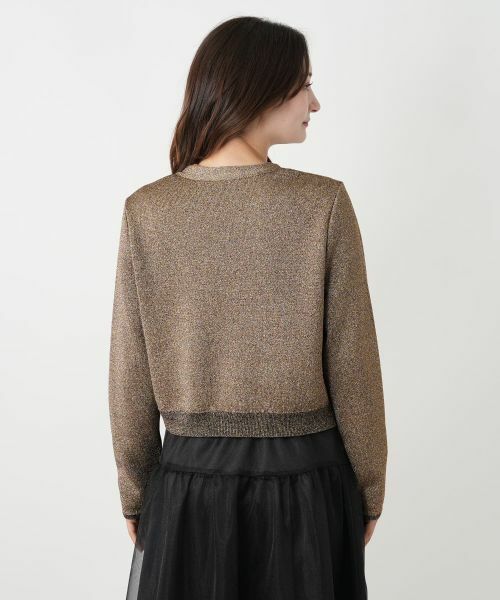 Leilian / レリアン カーディガン・ボレロ | ラメVネックショートカーディガン | 詳細6