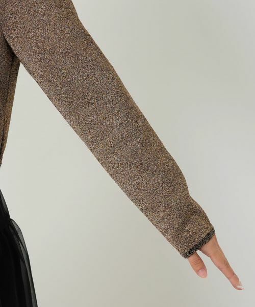 Leilian / レリアン カーディガン・ボレロ | ラメVネックショートカーディガン | 詳細9