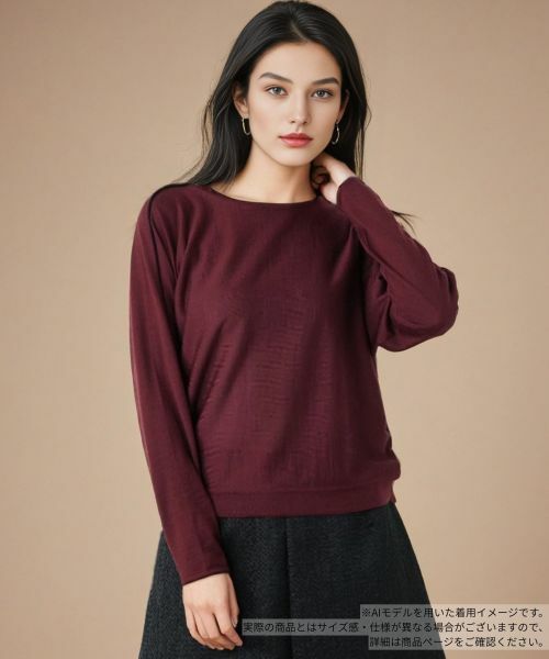 Leilian/レリアン ドルマンスリーブニット ボルドー 11(L)