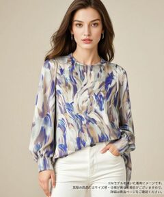 Leilian / レリアン シャツ・ブラウス | プリントクルーネックブラウス