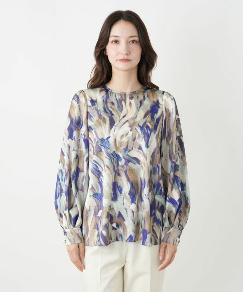 Leilian / レリアン シャツ・ブラウス | プリントクルーネックブラウス | 詳細4