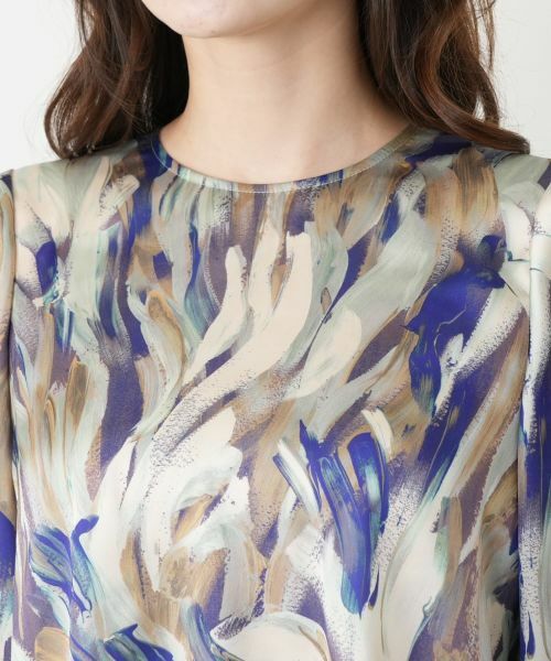 Leilian / レリアン シャツ・ブラウス | プリントクルーネックブラウス | 詳細7