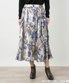 Leilian / レリアン ミニ・ひざ丈スカート | プリントフレアスカート