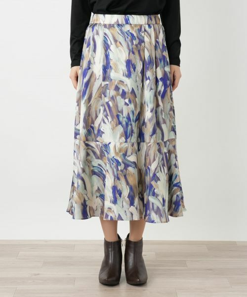 Leilian / レリアン ミニ・ひざ丈スカート | プリントフレアスカート | 詳細4