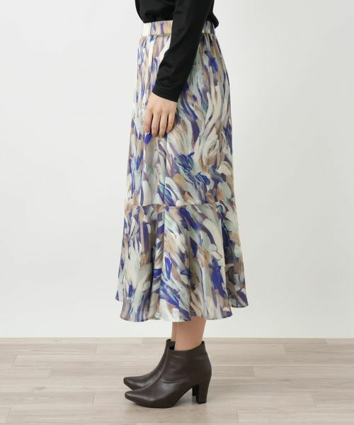 Leilian / レリアン ミニ・ひざ丈スカート | プリントフレアスカート | 詳細5