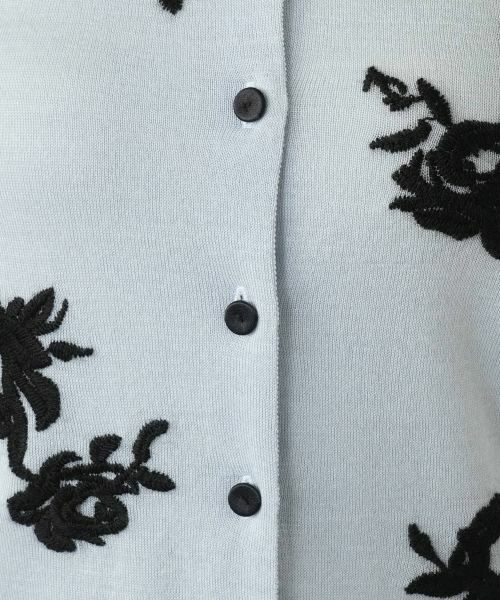 Leilian / レリアン カーディガン・ボレロ | 花柄刺繍クルーネックカーディガン | 詳細11