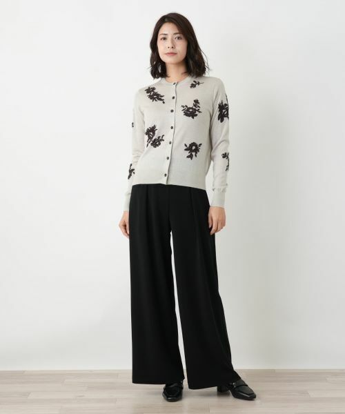 Leilian / レリアン カーディガン・ボレロ | 花柄刺繍クルーネックカーディガン | 詳細12