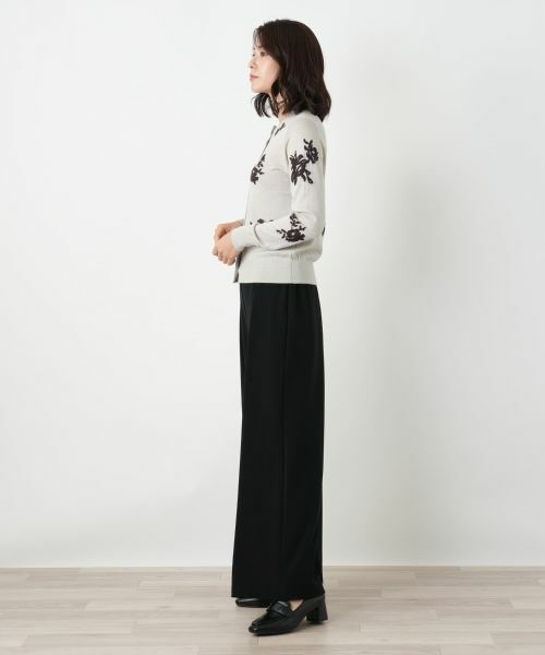 Leilian / レリアン カーディガン・ボレロ | 花柄刺繍クルーネックカーディガン | 詳細13