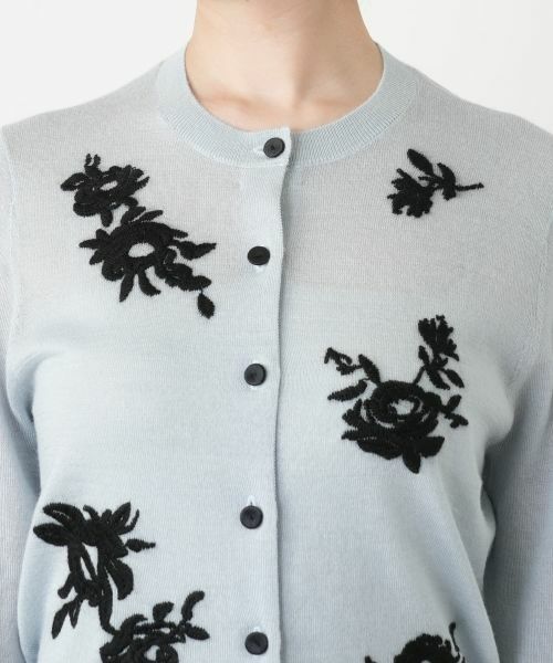 Leilian / レリアン カーディガン・ボレロ | 花柄刺繍クルーネックカーディガン | 詳細7
