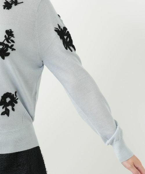 Leilian / レリアン カーディガン・ボレロ | 花柄刺繍クルーネックカーディガン | 詳細9