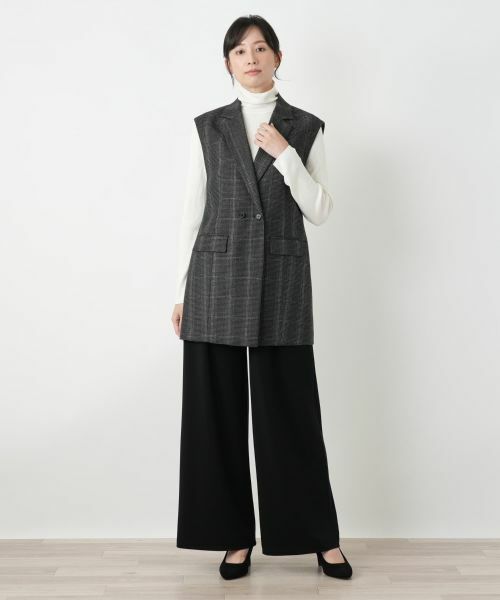 Leilian / レリアン テーラードジャケット | 千鳥格子柄ダブルベスト | 詳細1