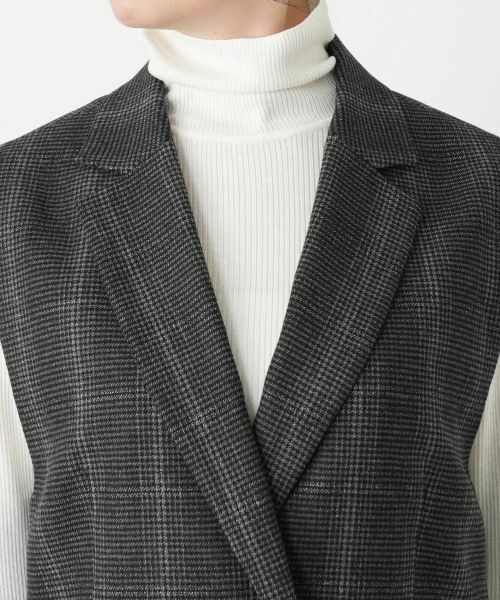 Leilian / レリアン テーラードジャケット | 千鳥格子柄ダブルベスト | 詳細10
