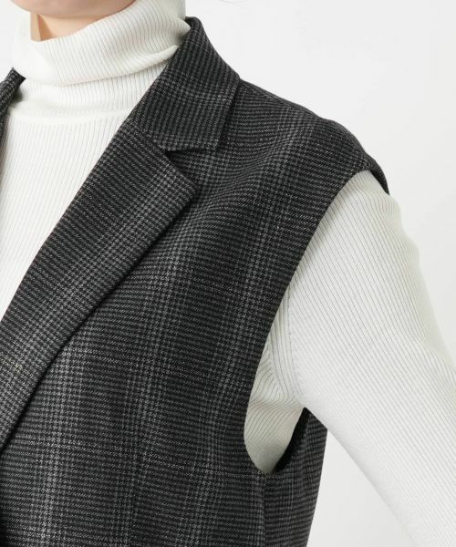Leilian / レリアン テーラードジャケット | 千鳥格子柄ダブルベスト | 詳細12