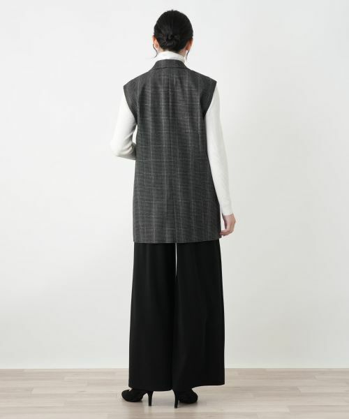 Leilian / レリアン テーラードジャケット | 千鳥格子柄ダブルベスト | 詳細3