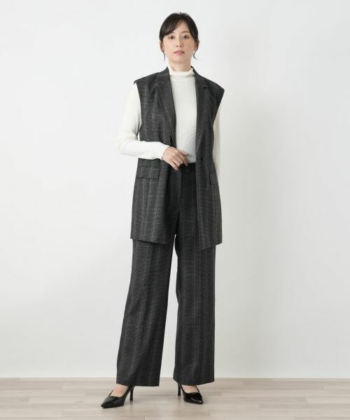 Leilian / レリアン テーラードジャケット | 千鳥格子柄ダブルベスト | 詳細4