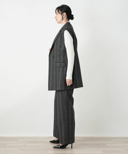 Leilian / レリアン テーラードジャケット | 千鳥格子柄ダブルベスト | 詳細5