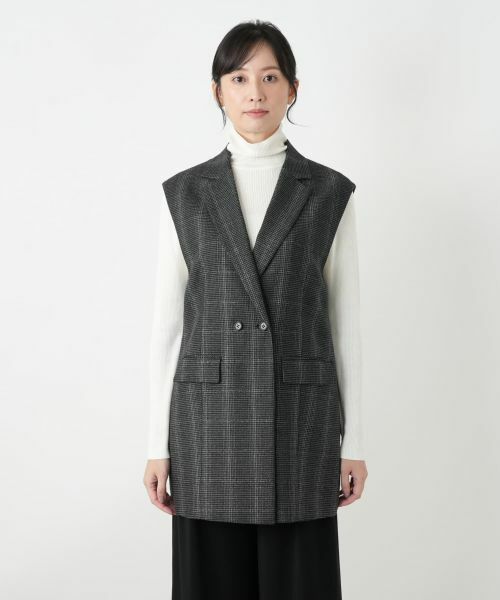 Leilian / レリアン テーラードジャケット | 千鳥格子柄ダブルベスト | 詳細7