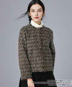 Leilian / レリアン テーラードジャケット | ツイードノーカラージャケット