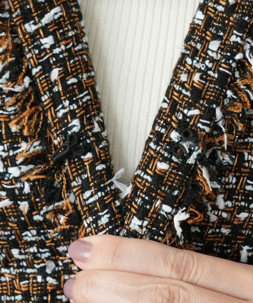 Leilian / レリアン テーラードジャケット | ツイードノーカラージャケット | 詳細10