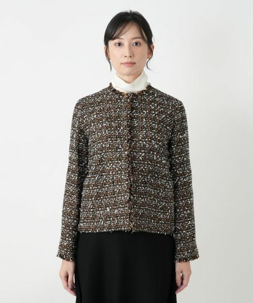 Leilian / レリアン テーラードジャケット | ツイードノーカラージャケット | 詳細4