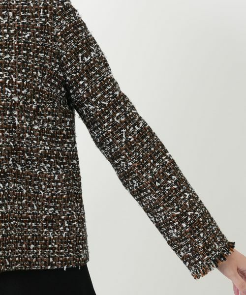 Leilian / レリアン テーラードジャケット | ツイードノーカラージャケット | 詳細9
