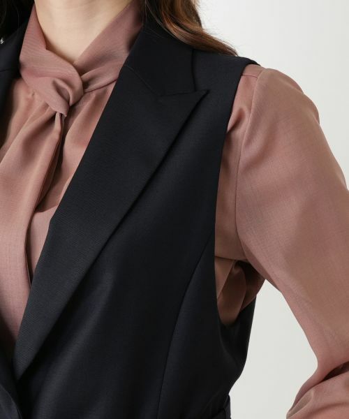 Leilian / レリアン テーラードジャケット | ラペルドロングベスト | 詳細10