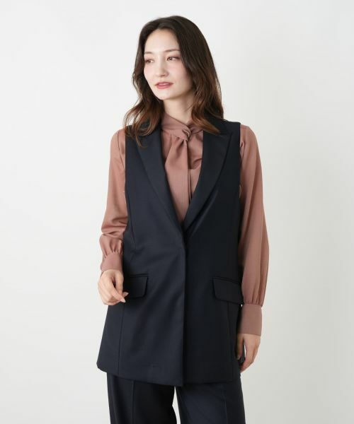 Leilian / レリアン テーラードジャケット | ラペルドロングベスト | 詳細4