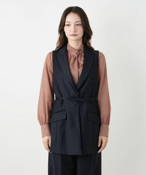 Leilian / レリアン テーラードジャケット | ラペルドロングベスト | 詳細5