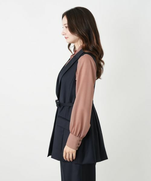 Leilian / レリアン テーラードジャケット | ラペルドロングベスト | 詳細6
