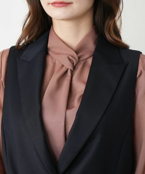 Leilian / レリアン テーラードジャケット | ラペルドロングベスト | 詳細8