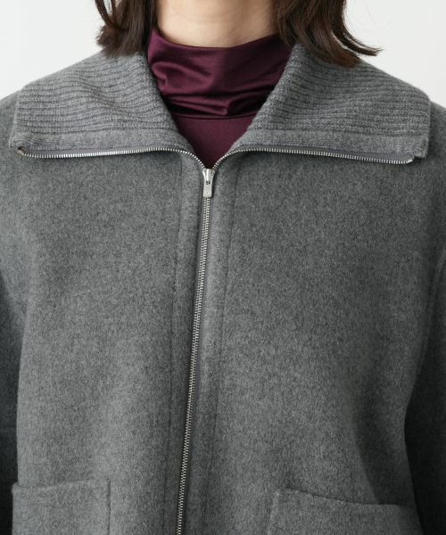 Leilian / レリアン テーラードジャケット | ニット切替ジップジャケット | 詳細10