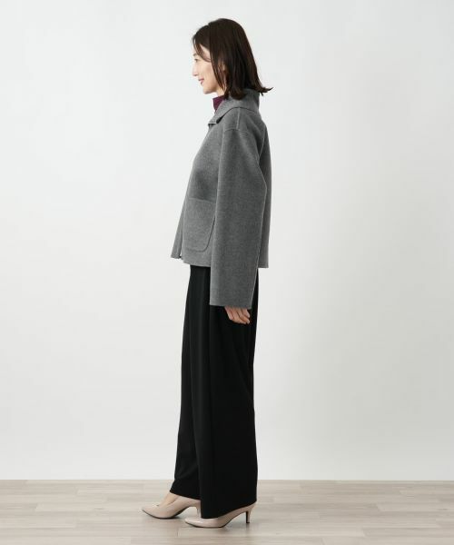 Leilian / レリアン テーラードジャケット | ニット切替ジップジャケット | 詳細5