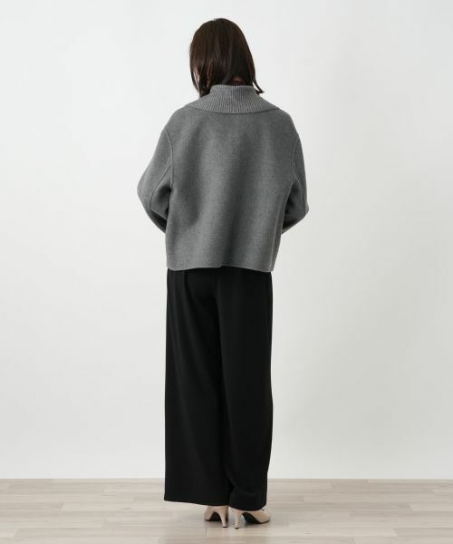 Leilian / レリアン テーラードジャケット | ニット切替ジップジャケット | 詳細6