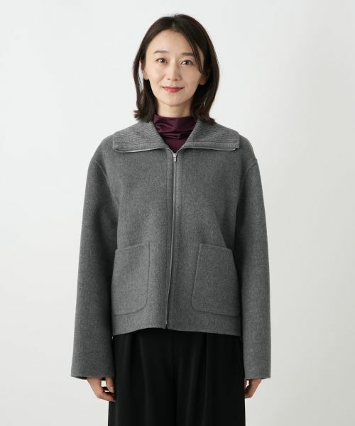 Leilian / レリアン テーラードジャケット | ニット切替ジップジャケット | 詳細7