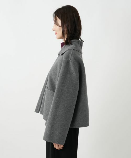 Leilian / レリアン テーラードジャケット | ニット切替ジップジャケット | 詳細8