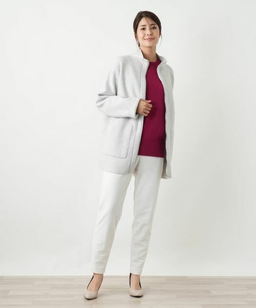 Leilian / レリアン テーラードジャケット | ヘリンボーンニットジャケット【25年10月カタログ】 | 詳細2