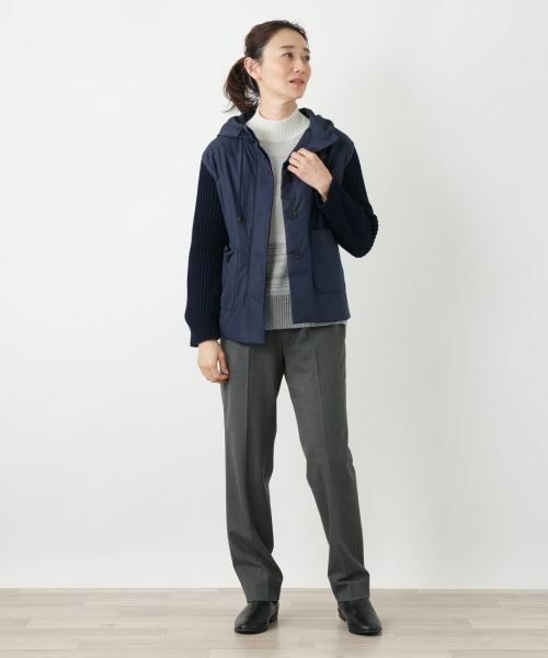 Leilian / レリアン その他アウター | 異素材切替フーデッドジャケット【LE TRICOT PERUGIA】 | 詳細1