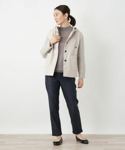 Leilian / レリアン その他アウター | 異素材切替フーデッドジャケット【LE TRICOT PERUGIA】 | 詳細4