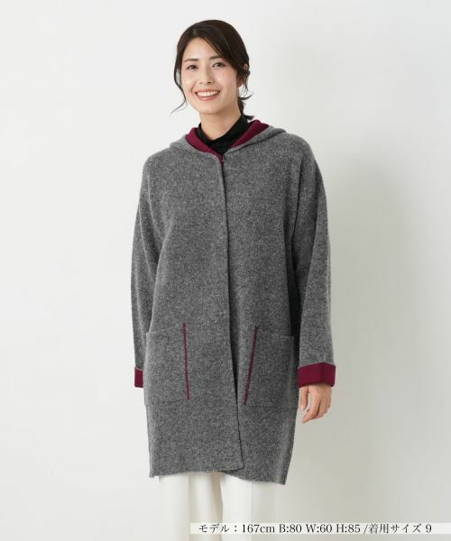 Leilian/レリアン フーデッドジャケット チャコール系 11(L)