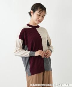 Leilian / レリアン ニット・セーター | カラーブロッククルーネックニット