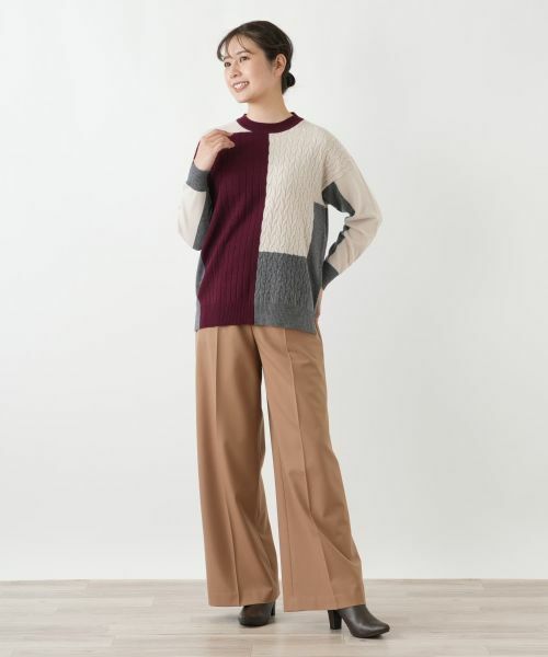 Leilian / レリアン ニット・セーター | カラーブロッククルーネックニット | 詳細1
