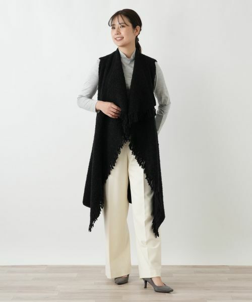Leilian / レリアン テーラードジャケット | フリンジニットベスト | 詳細1