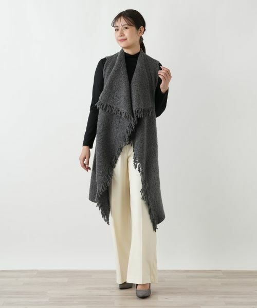 Leilian / レリアン テーラードジャケット | フリンジニットベスト | 詳細4