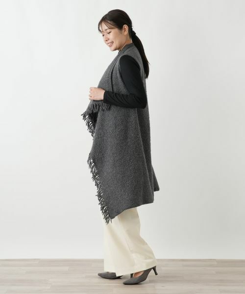 Leilian / レリアン テーラードジャケット | フリンジニットベスト | 詳細5