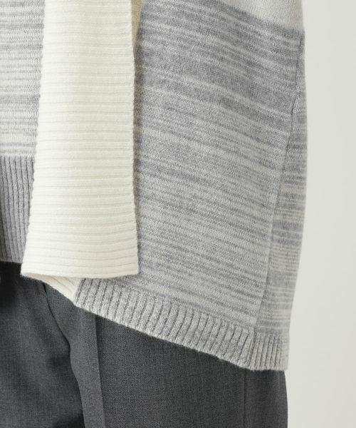 Leilian / レリアン カーディガン・ボレロ | ボーダーノーボタンカーディガン | 詳細10