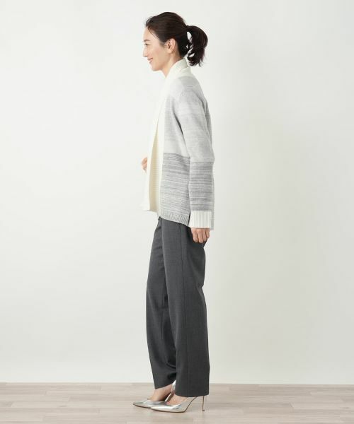 Leilian / レリアン カーディガン・ボレロ | ボーダーノーボタンカーディガン | 詳細2